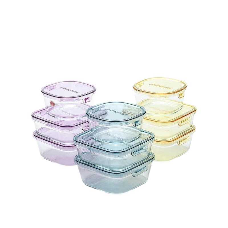 怡万家马卡龙保鲜盒九件套 紫+绿+黄 CAPRN-9M1C 紫+绿+黄