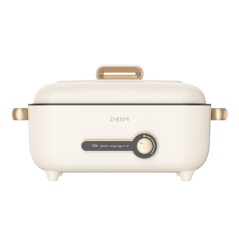 臻米电火锅锅家用多功能火锅烧烤一体锅蒸煮炒煎网红电热炒料理锅 ZM-ED4001（单位：台） 米白色