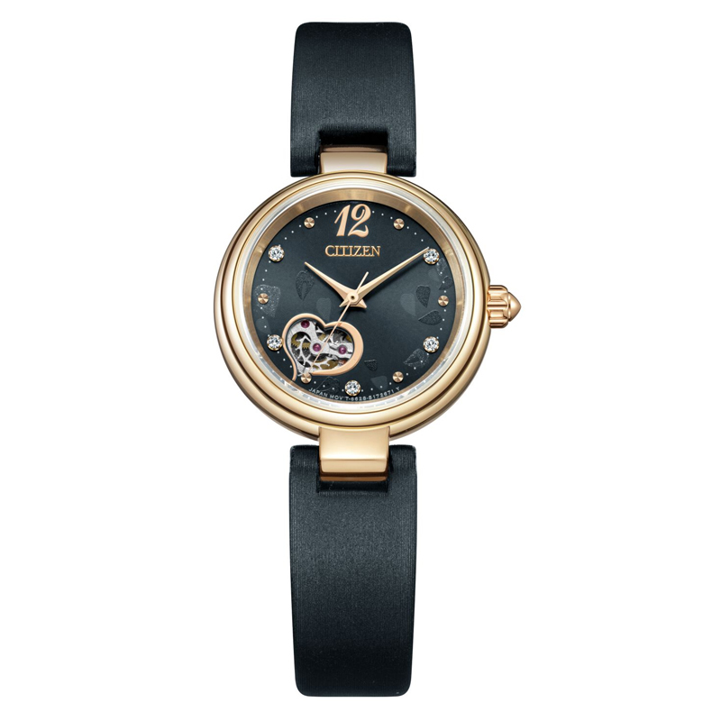 Citizen西铁城 自动机械紫藤花系列时尚柔美机械女表 PR1023-10H 灰蓝色