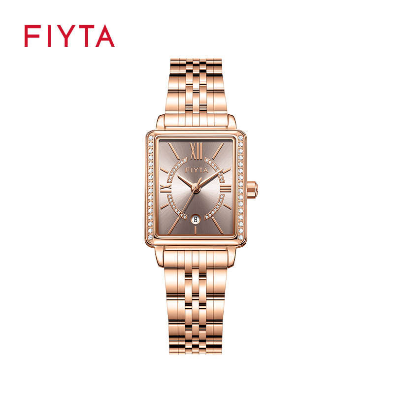 飞亚达（FIYTA） 小方表倾城系列手表女防水时尚石英休闲简约腕表 L865010.PHPD 咖啡色