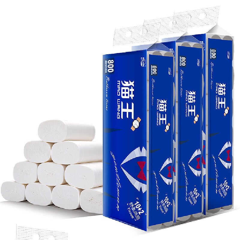 猫王家用五层无芯卷纸800g 蓝色