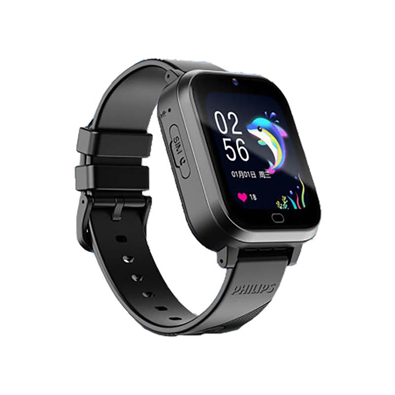 飞利浦电话手表儿童学生精准定位智能全网通视频拍照防水W2208一个 黑色