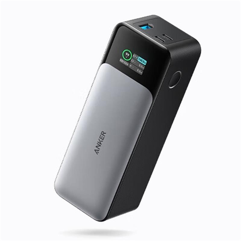 Anker安克 移动电源140W双向三口快充24000毫安时大容量充电宝 智能屏显可上飞机 黑色