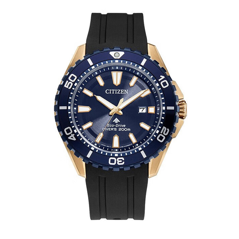 Citizen西铁城 PROMASTER系列 光动能手表橡胶带男表BN0196-01L 蓝色