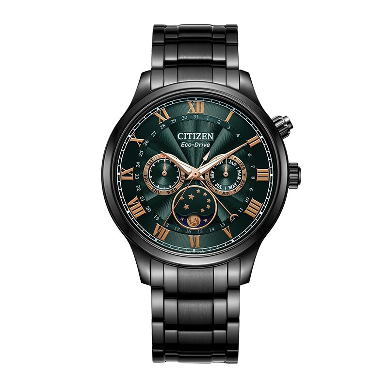 Citizen西铁城 光动能手表绿盘商务男表AP1055-87X 绿色