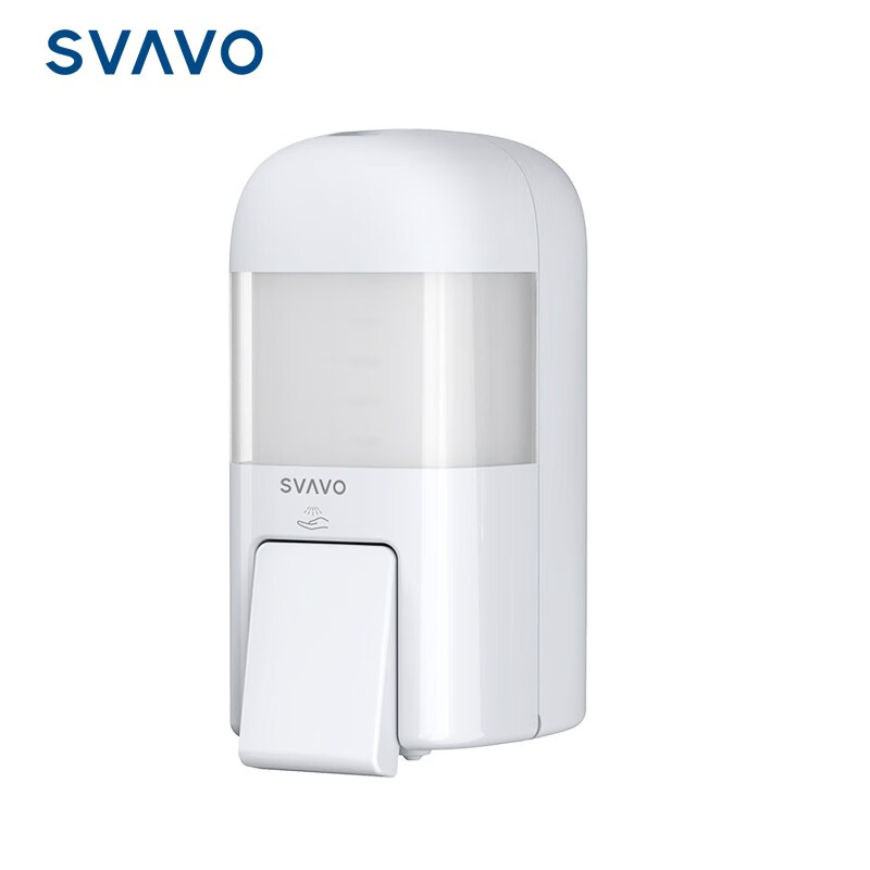 瑞沃（SVAVO）免打孔手动泡沫皂液器 壁挂式手部消毒机 ZM-053F 透明白(台） 白+透明