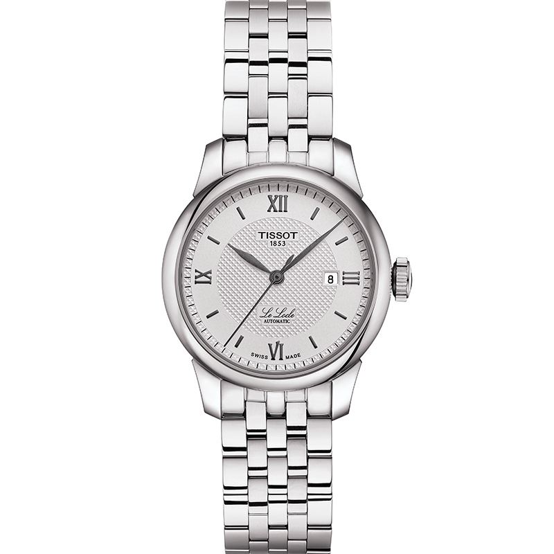 天梭（TISSOT）瑞士手表 力洛克系列腕表 钢带机械女表T006.207.11.038.00 白色