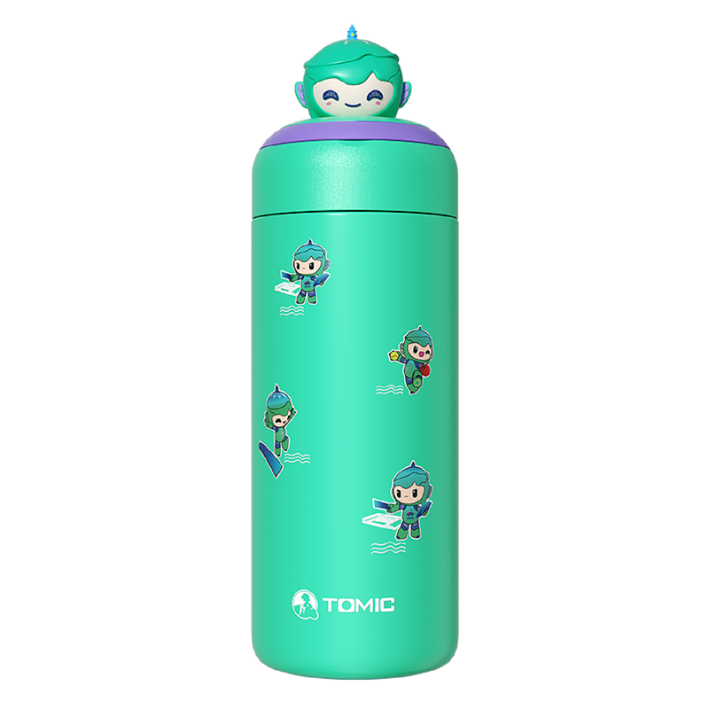 TOMIC/特美刻双层不锈钢保温杯亚运会吉祥物公仔玩偶杯  湖山绿 绿色