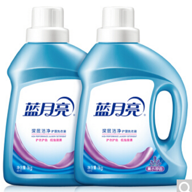 蓝月亮薰衣草洁净洗衣液1kg&times;2 10001243（单位：套） 蓝色