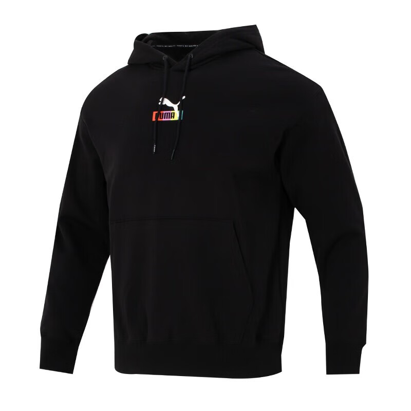 彪马（Puma）男装卫衣 秋季新款时尚运动服户外保暖连帽套头衫 535303 黑色 L