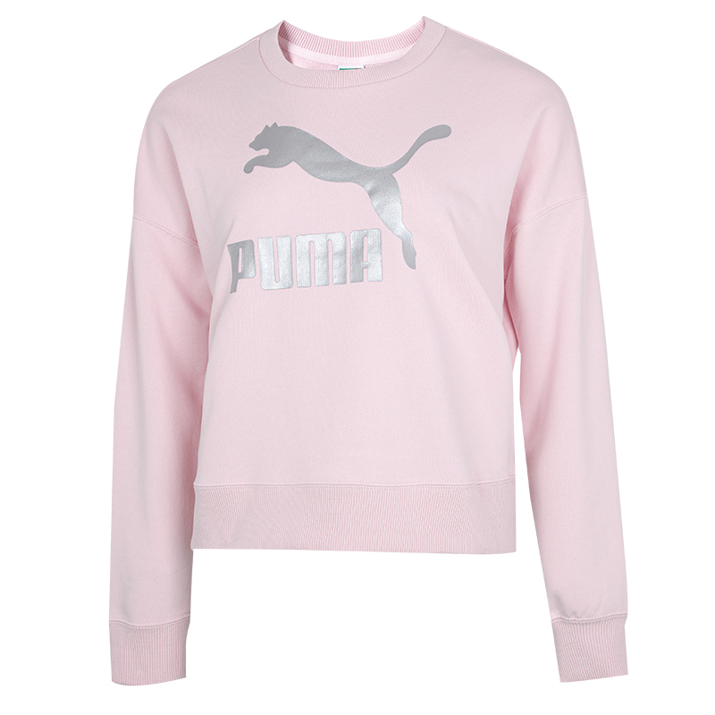 彪马（PUMA）女装 秋季新款跑步健身训练运动服户外时尚休闲卫衣套头衫 535276-16 粉色 XL