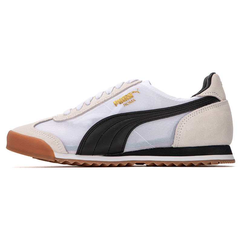 彪马（PUMA）男鞋女鞋 新款Roma运动鞋缓震耐磨跑步鞋休闲鞋 387241- 白-黑色-金色 42