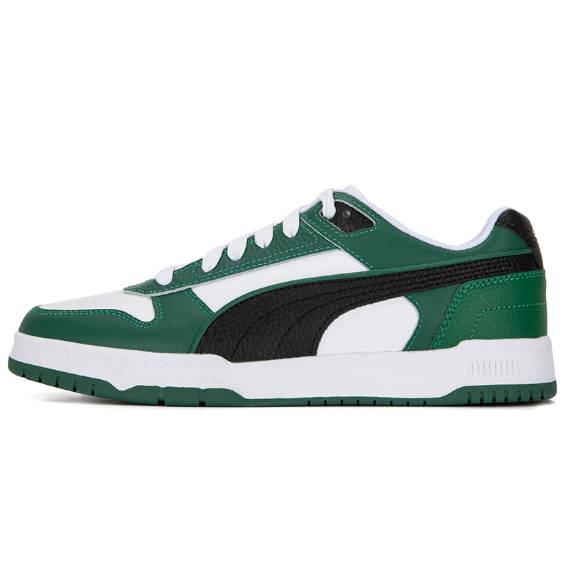 彪马（PUMA）男鞋女鞋 新款运动鞋轻便透气休闲鞋复古撞色低帮板鞋 386373-16 白-黑色-深绿色-金色 44.5