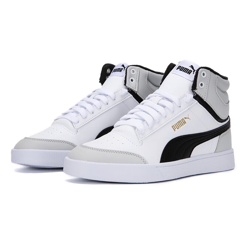 彪马（PUMA）男鞋女鞋 运动鞋轻便透气时尚潮流耐磨休闲鞋 385551-03 白-黑色-浅灰 42