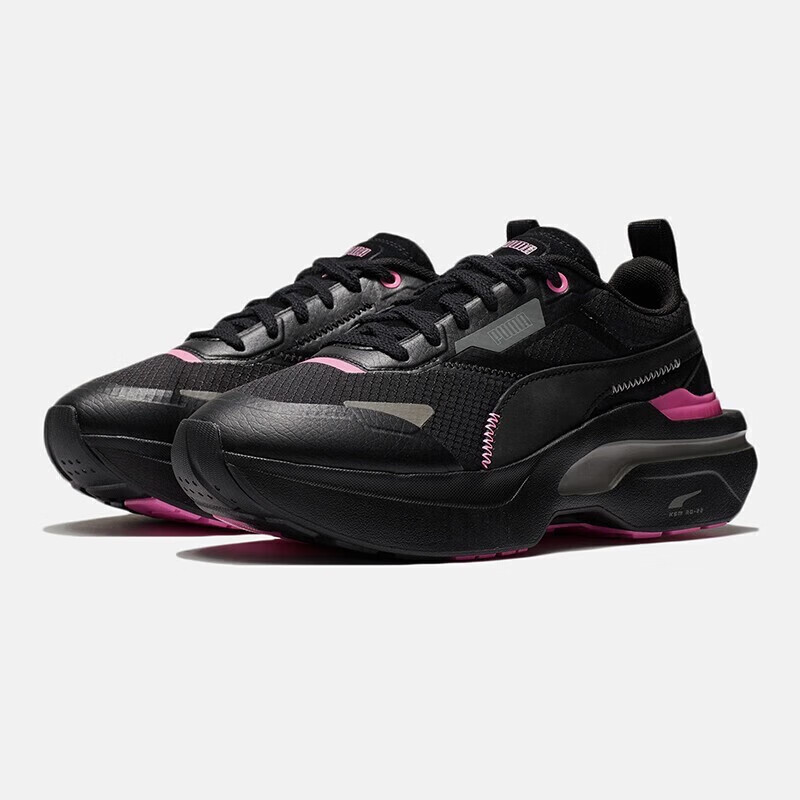 彪马（PUMA）女鞋 新款运动鞋耐磨轻便健身户外穿搭透气板鞋休闲鞋子 384046 黑色 38.5