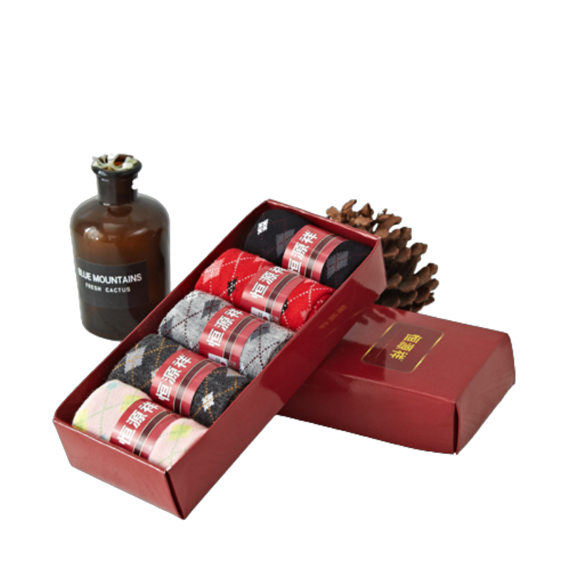 恒源祥女士羊毛袜礼盒（五双装）HYX004WZ/22-24cm混色（单位：盒） 混色