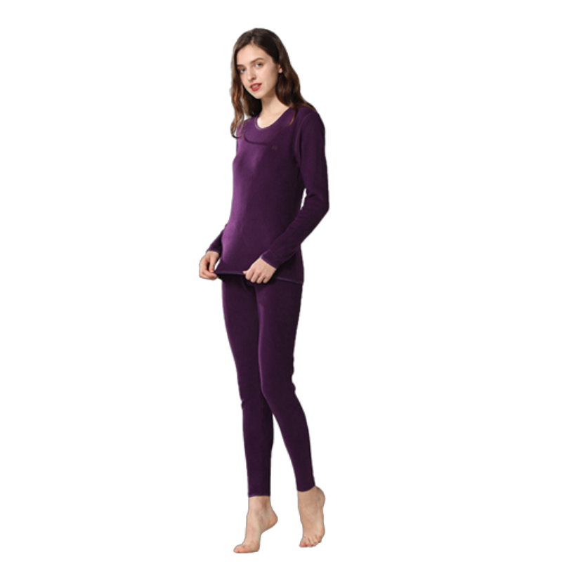 恒源祥女士暖绒内衣套装TC7012-2（单位：套） 紫色 S