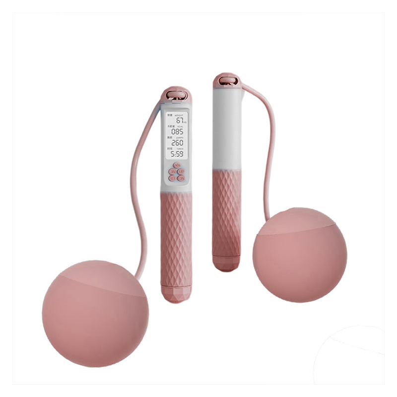 佑美计数跳绳（无绳硅胶球/带钢绳/带负重）TS50 粉色