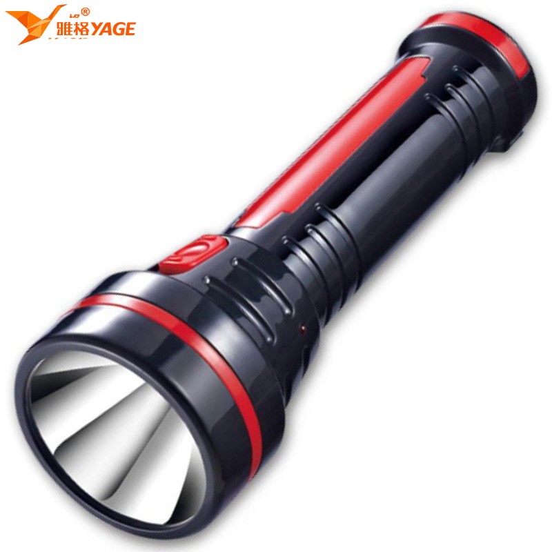 雅格（yage）手电筒 应急灯手电 YG-3775 手电灯LED黑金刚大功率远射 （单位：个）） 红黑
