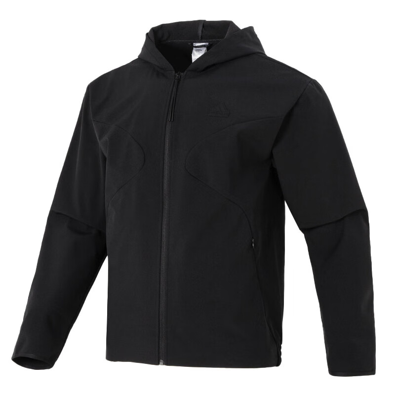 阿迪达斯 （adidas）男装 秋季新款时尚运动服梭织夹克休闲连帽外套 IJ6092 黑色 2XL