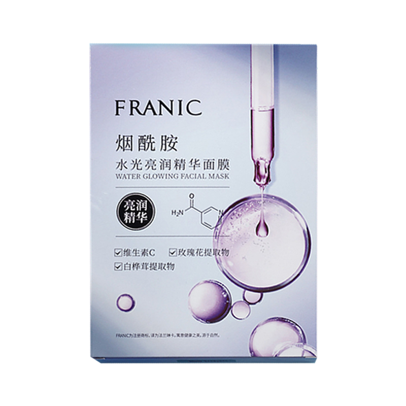 FRANIC法兰琳卡 水光亮润精华面膜 25mlx5片 浅灰色