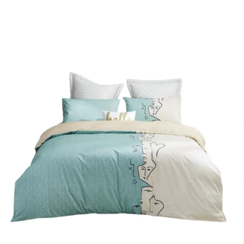 罗莱LUOLAIMATS&middot;宁静全棉四件套200*230cm 天蓝色