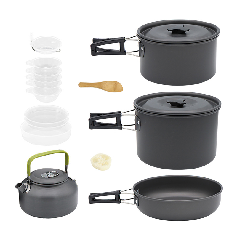 三极 TP8908  户外野营套锅炊具锅具套装 套锅+水壶  单位：套 4-5人