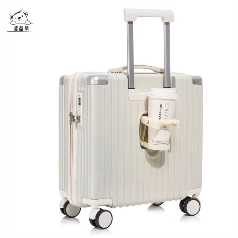 溜溜熊 LLX-017 便携18寸静音万向轮多功能拉杆箱 白色 18寸