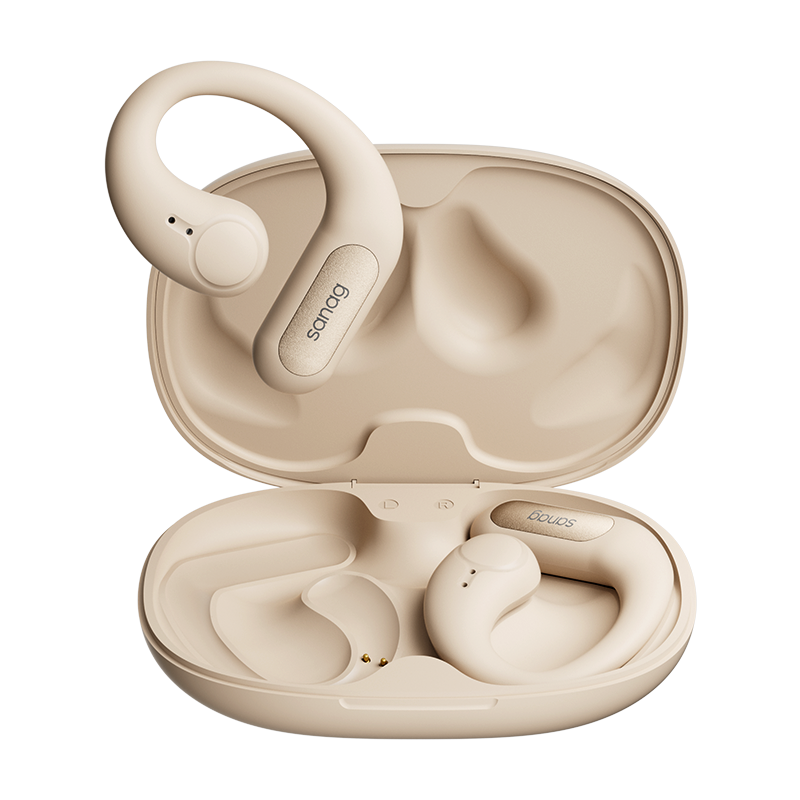 sanag塞那挂耳式蓝牙耳机无线骨传导不入耳运动跑步降噪2023新款Z63SPro 单位：个 奶茶杏