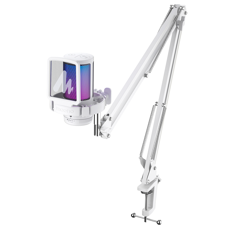 maono闪克DM20麦克风电脑台式游戏直播录音专用笔记本用闪客话筒 单位：个 【珍珠白】悬臂支架款