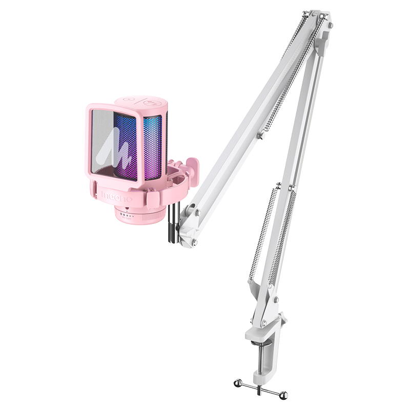 maono闪克DM20麦克风电脑台式游戏直播录音专用笔记本用闪客话筒 单位：个 【珊瑚粉】悬臂支架款