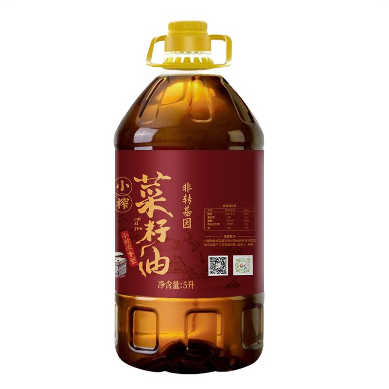 一江秋小榨菜籽油5L 香槟黄