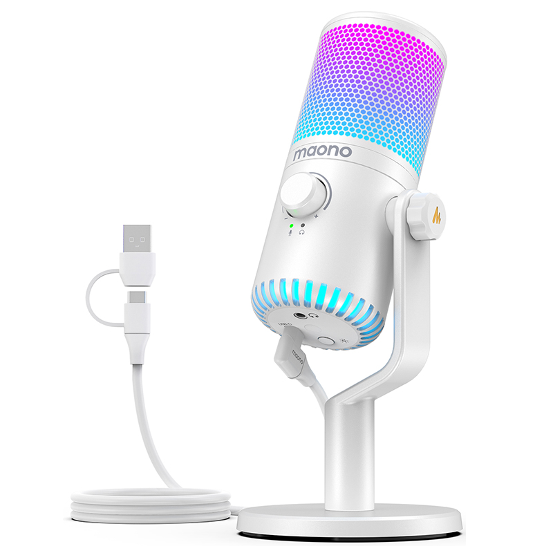 闪克DM30电脑游戏麦克风电竞专用台式主播直播话筒 单位：个 珍珠白