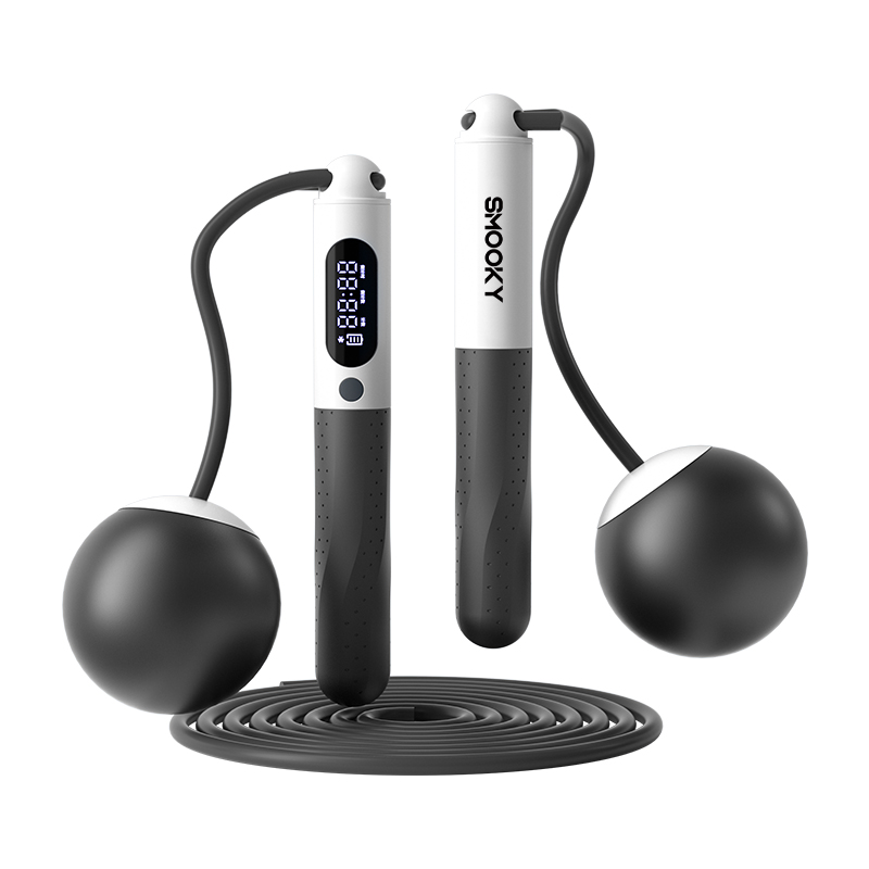 smooky蓝牙计数两用TPR大球跳绳 黑色