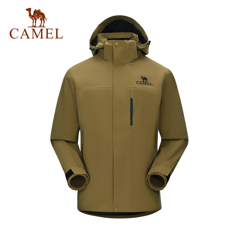 骆驼户外三防冲锋衣男女同款三合一可拆卸两件套登山服713CAFO005件 番木棕 M
