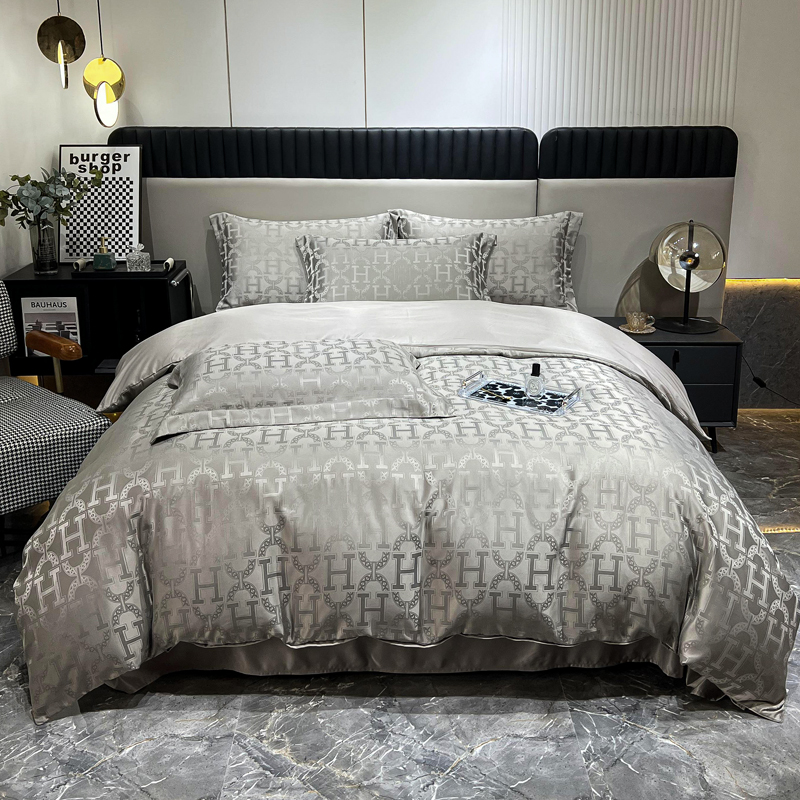 帛享家纺 欧式轻奢提花四件套 BXQQY-35801单位（套） 繁华-灰 四件套（适合1.5/1.8m床使用）