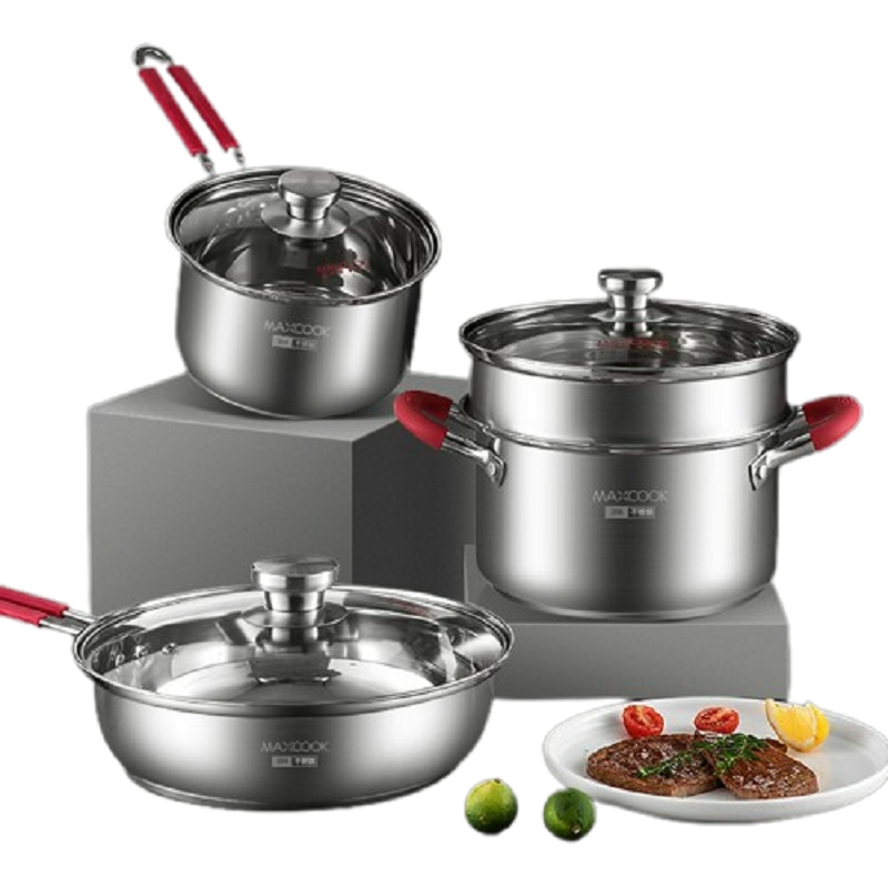 美厨&ldquo;福运满满&rdquo;锅具套装（四件套） MCLP-610 不锈钢色