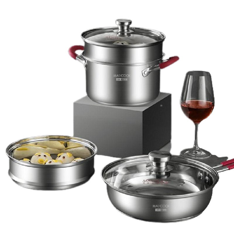 美厨&ldquo;好运连连&rdquo;锅具套装（三件套） MCLP-609 不锈钢色