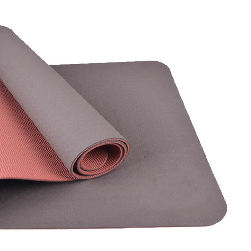 三极 TP1506 TPE双层双色防滑瑜伽垫 183*65cm/6mm  单位：块 咖啡+宝石红