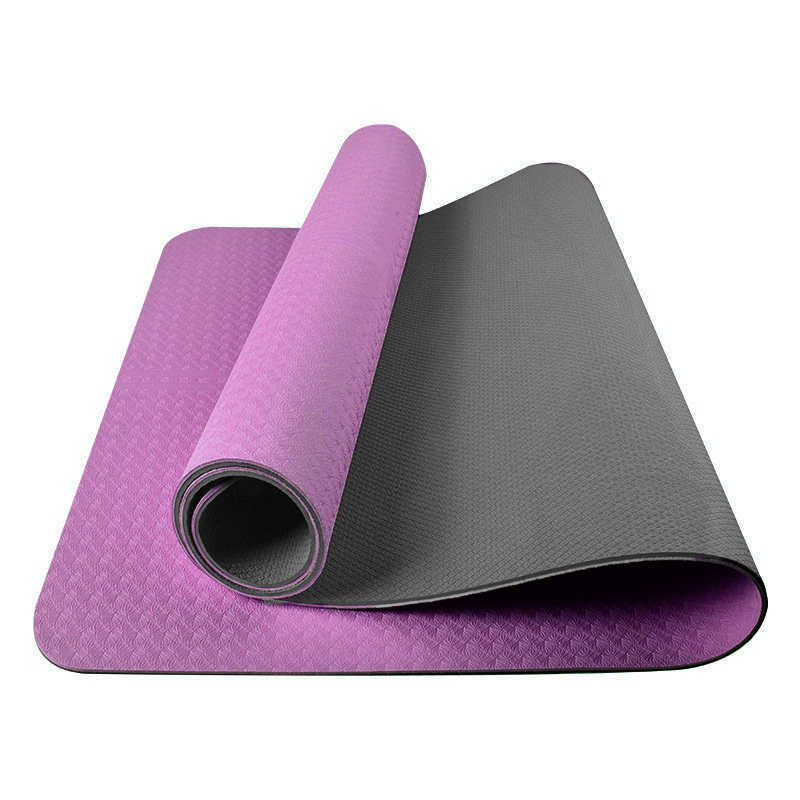 三极 TP1506 TPE双层双色防滑瑜伽垫 183*65cm/6mm  单位：块 紫色+灰色