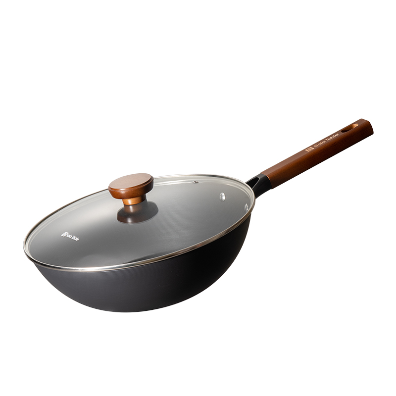 苏拉食光极铁炒锅BT32A1无涂层窒氮极铁锅家32cm（单位：台） 浅灰