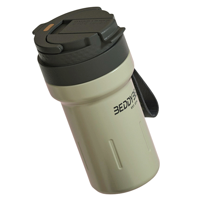 杯具熊户外随手杯咖啡杯保温保冷水杯550ml/个 草木灰