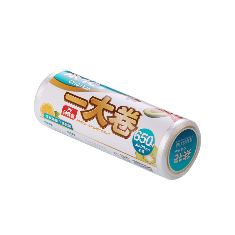 茶花一大卷保鲜袋M650   304010 白色