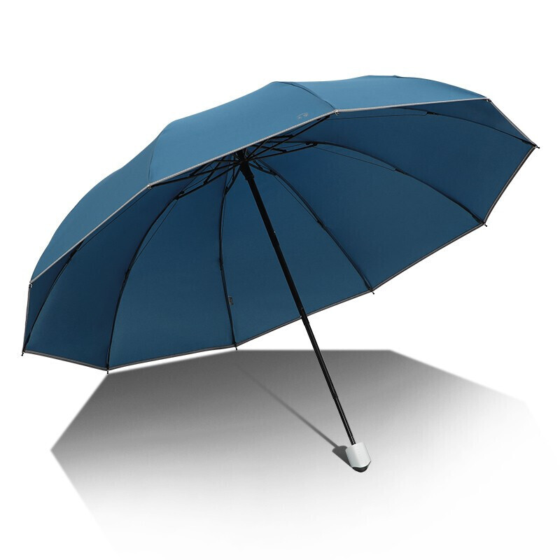 天堂伞 全钢双人大号商务雨伞晴雨两用伞折叠便携安全反光条男女 30845EYZ（单位：把） 摩卡蓝