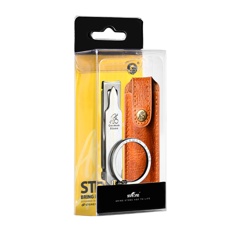 折叠指甲钳大号+真皮皮套套装STD2107-ND 棕色