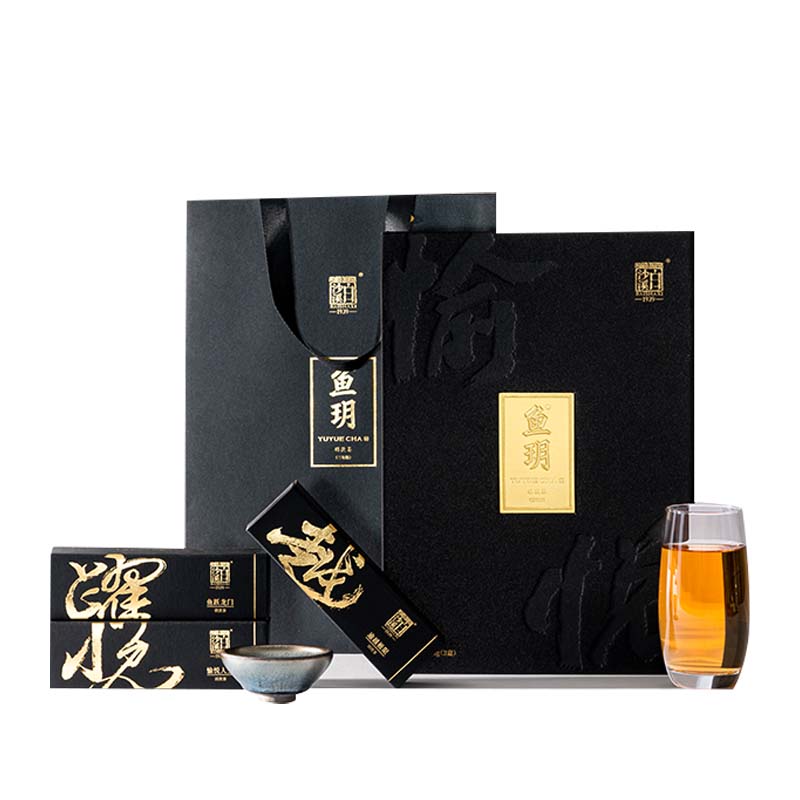 鱼玥  玥茯茶安化黑茶手筑茯砖茶360g（单位：盒） 黑色