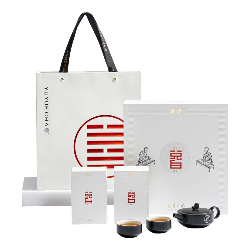 鱼玥 CF3447 200g 兑白茶叶茶具套装 白色（单位：盒）