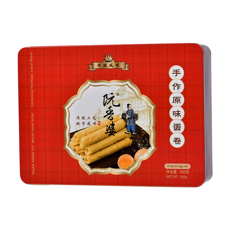 阮香婆300g手作原味/香葱/什锦蛋卷传统工艺地方风味佳节好礼随手礼 手作原味蛋卷300g/盒 阮香婆手作什锦蛋卷