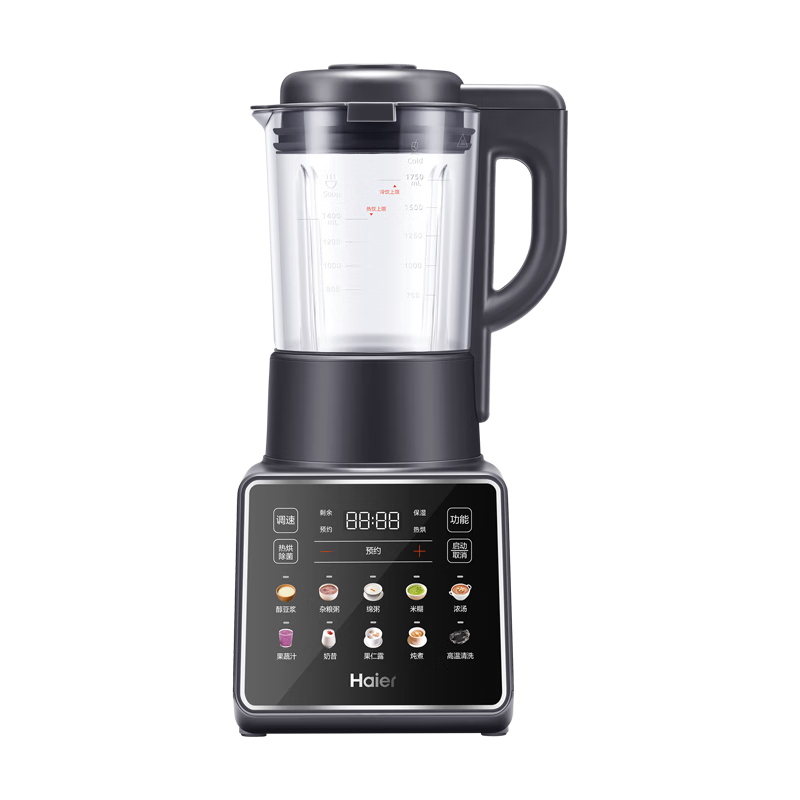 海尔新款破壁机家用加热全自动料理机HDKPBAX12801（单位；台） 晶釉蓝