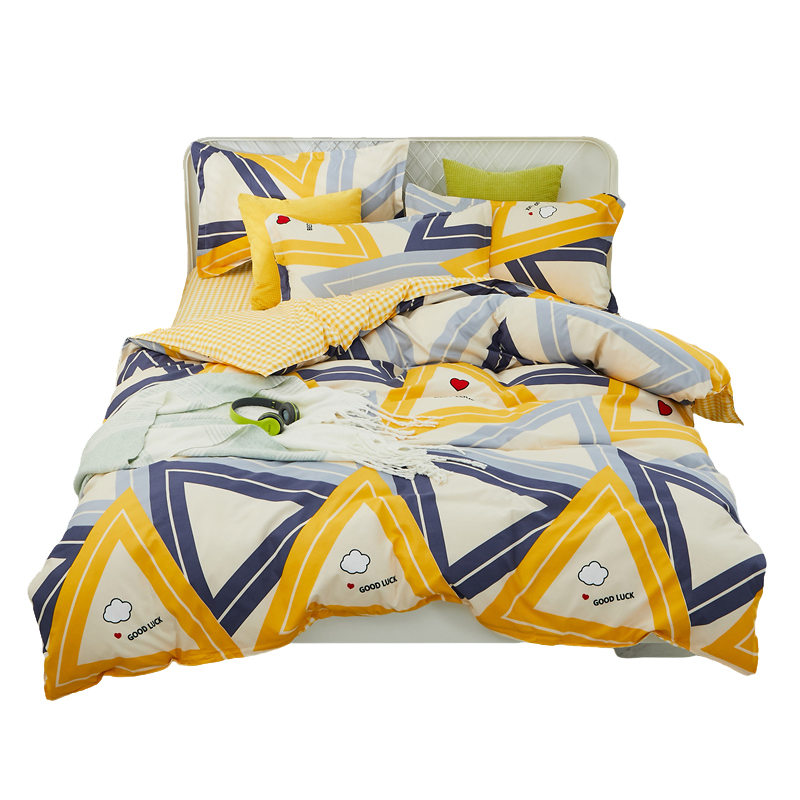 约克罗兰 缤纷色彩YTJ3101 200*230植物羊绒棉四件套 黄色